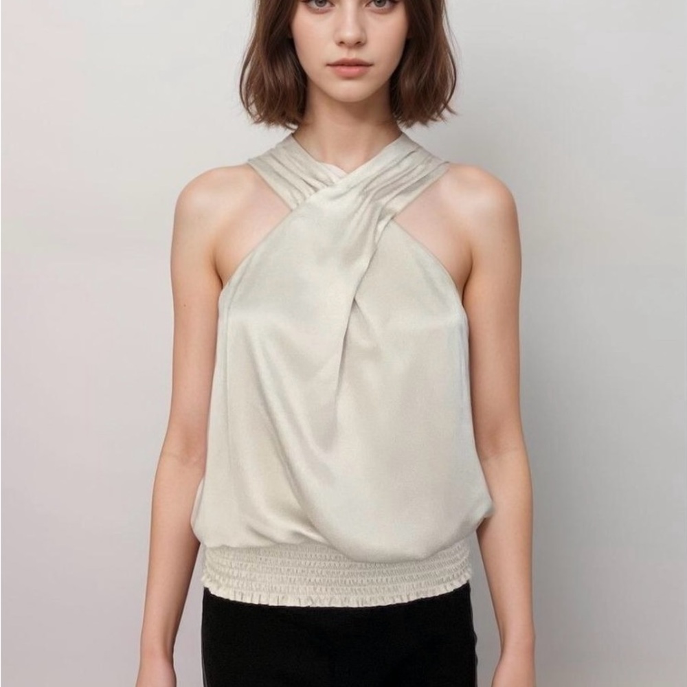 Ramy Brook Cream Halter Tank Top